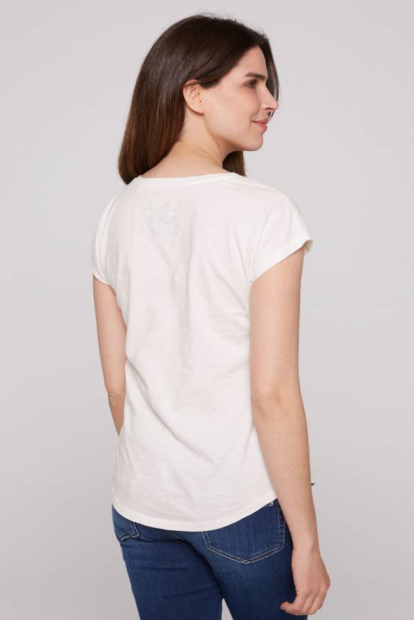 Soccx Ärmelloses Shirt Mit V-Ausschnitt Und Artwork Ivory