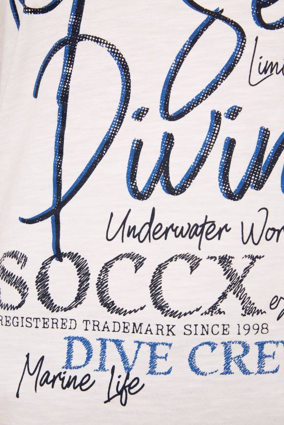 Soccx Ärmelloses Shirt Mit V-Ausschnitt Und Artwork Ivory