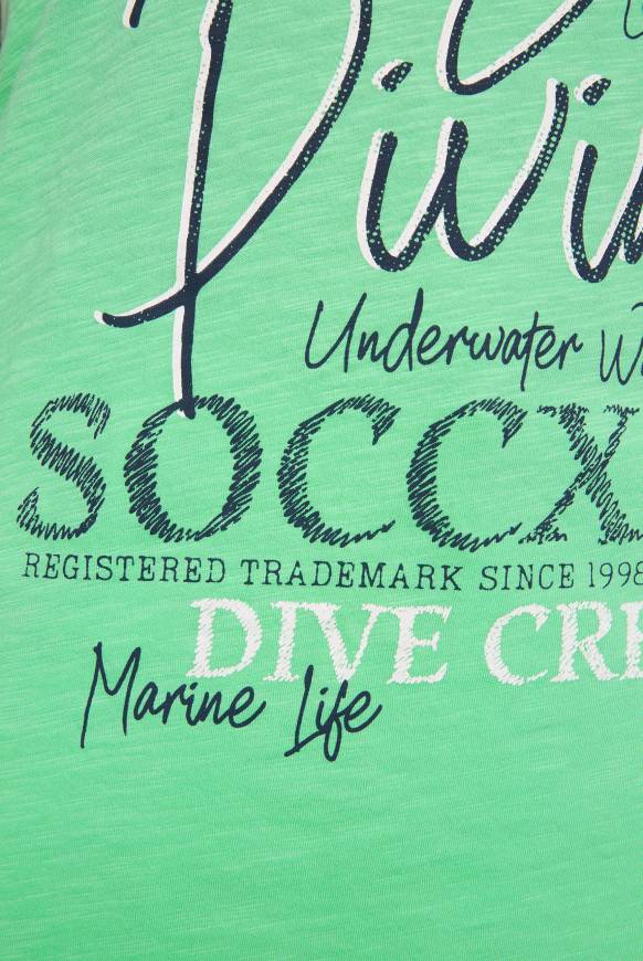 Soccx Ärmelloses Shirt Mit V-Ausschnitt Und Artwork Regatta Green