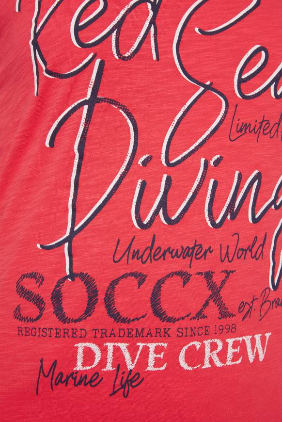 Soccx Ärmelloses Shirt Mit V-Ausschnitt Und Artwork Skipper Red