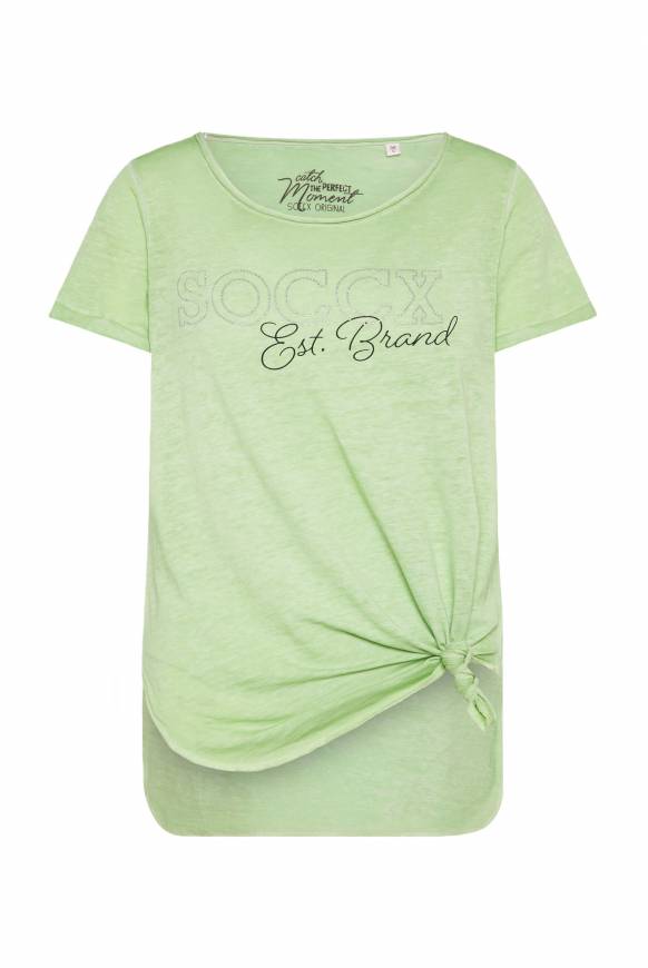 Soccx Ausbrenner-Shirt Mit Logo Aus Schmucksteinen Light Green