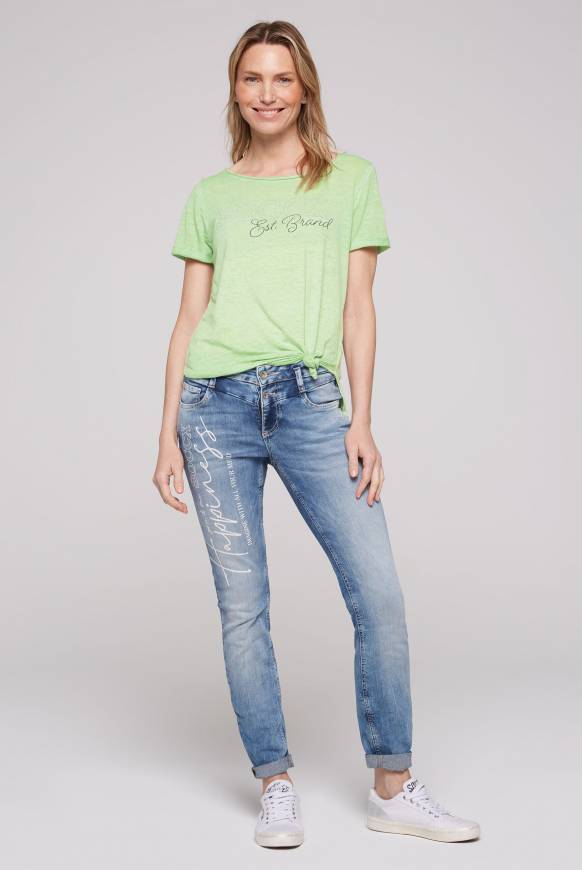 Soccx Ausbrenner-Shirt Mit Logo Aus Schmucksteinen Light Green