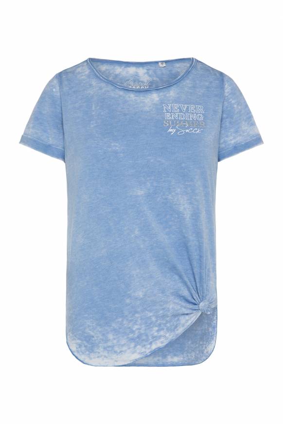 Soccx Ausbrenner-T-Shirt Mit Rücken-Print Airy Blue