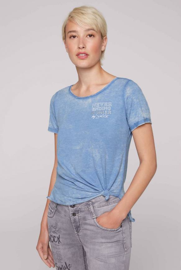 Soccx Ausbrenner-T-Shirt mit Rücken-Print airy blue