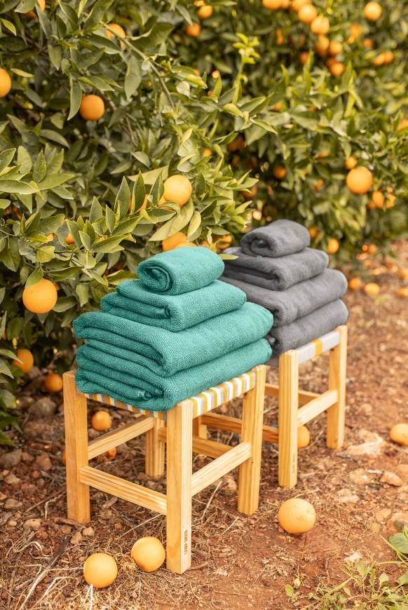 Soccx Badehandtuch Mit Logo-Saum 70 X 140 Cm Cool Green