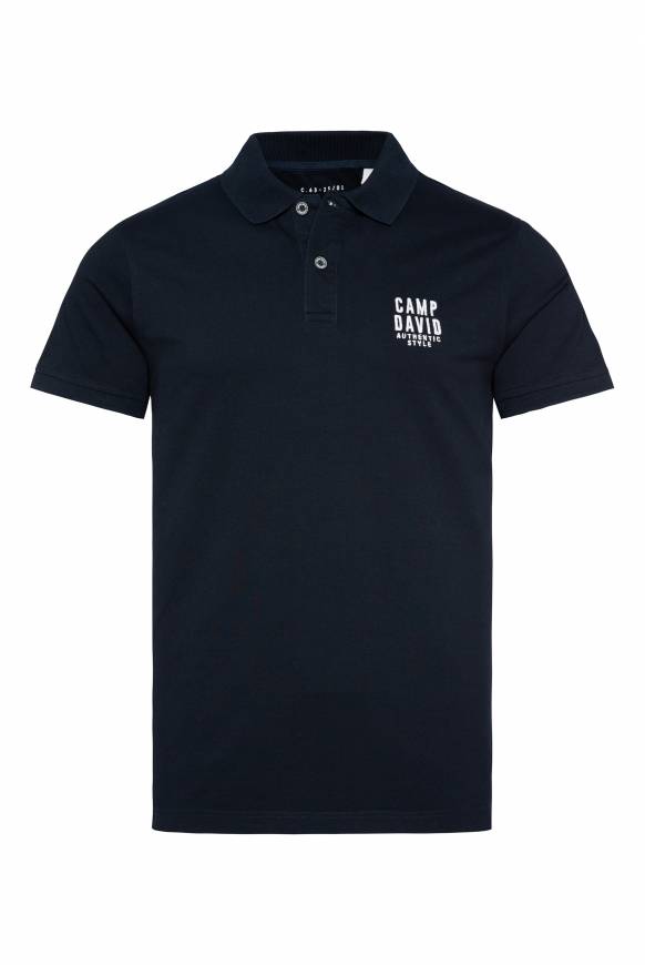 Soccx Basic Pikee-Polo Mit Logo-Stickerei Blue Navy