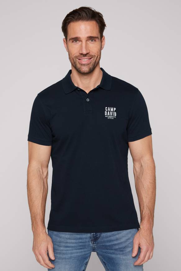 Soccx Basic Pikee-Polo mit Logo-Stickerei blue navy