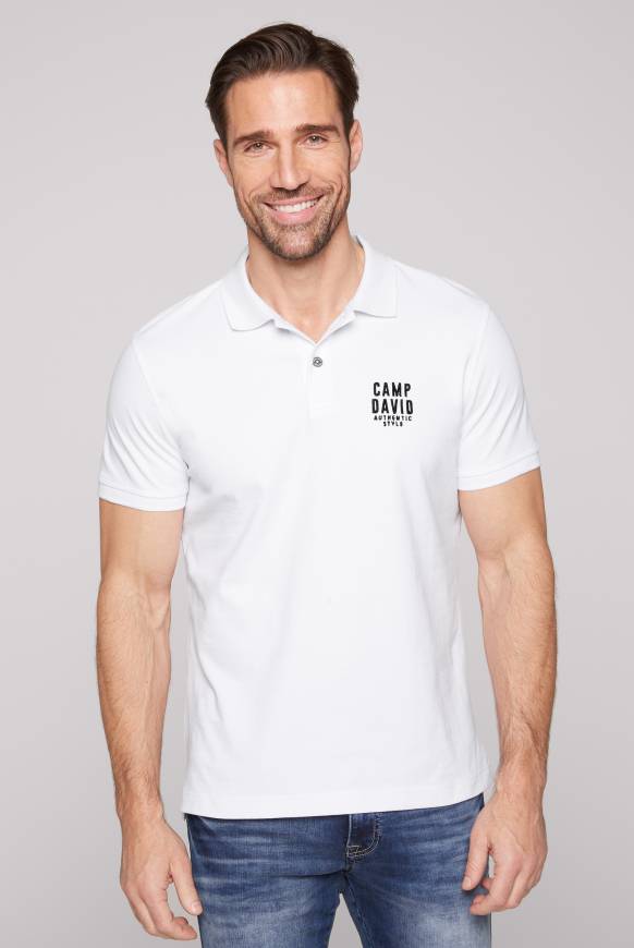 Soccx Basic Pikee-Polo mit Logo-Stickerei opticwhite