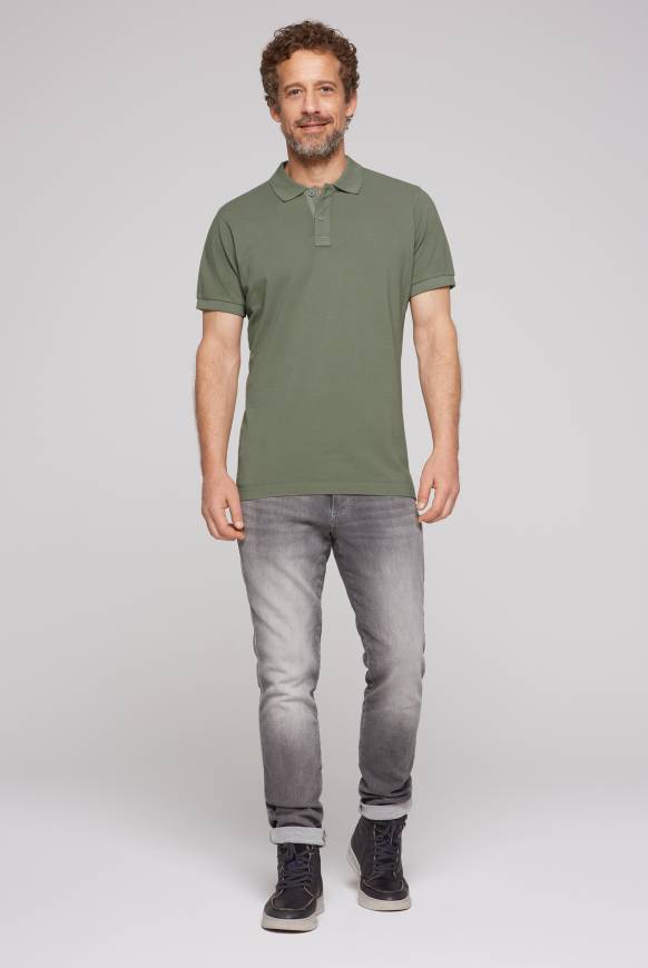 Soccx Basic Pikee-Polo Mit Trikotkragen Green Olive