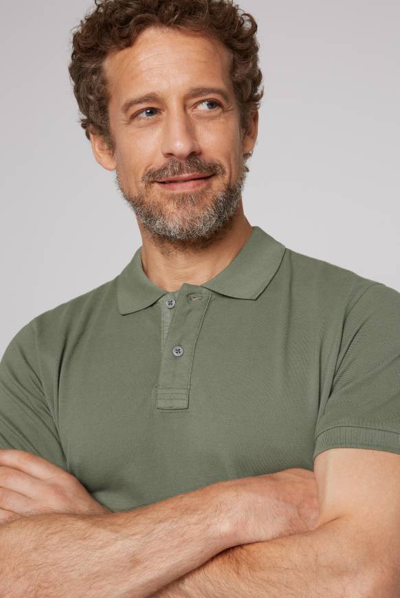 Soccx Basic Pikee-Polo Mit Trikotkragen Green Olive