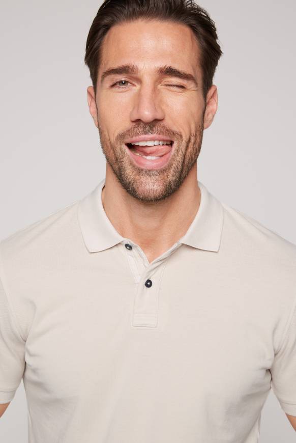 Soccx Basic Pikee-Polo Mit Trikotkragen Light Cappuccino