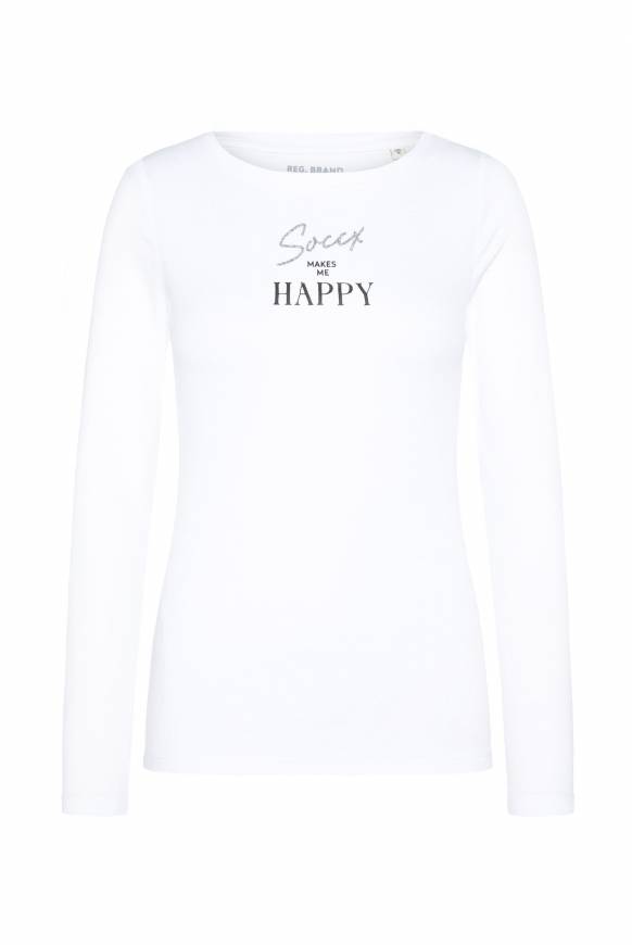 Soccx Basic Rippshirt Mit Glitter Wording Opticwhite