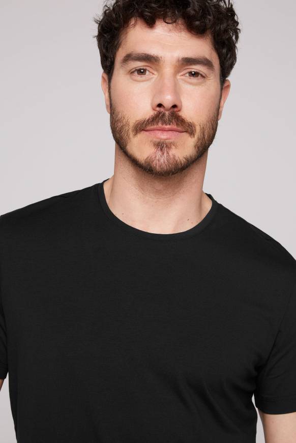 Soccx Basic T-Shirt Mit Rundhalsausschnitt, Doppelpack Black / Black