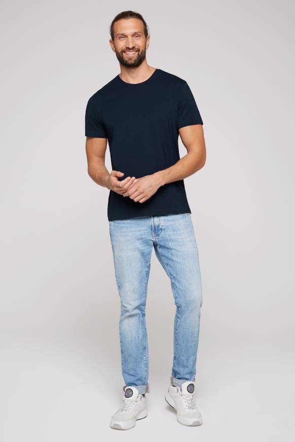 Soccx Basic T-Shirt Mit Rundhalsausschnitt, Doppelpack Blue Navy / Blue Navy
