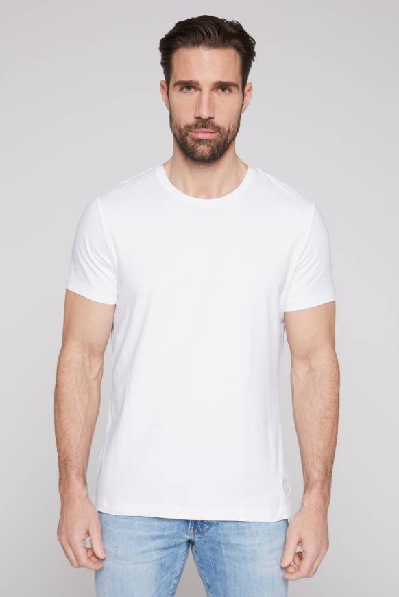 Soccx Basic T-Shirt mit Rundhalsausschnitt, Doppelpack optic white / optic white
