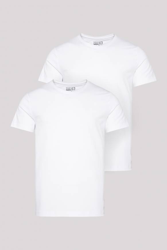 Soccx Basic T-Shirt Mit Rundhalsausschnitt, Doppelpack Optic White / Optic White