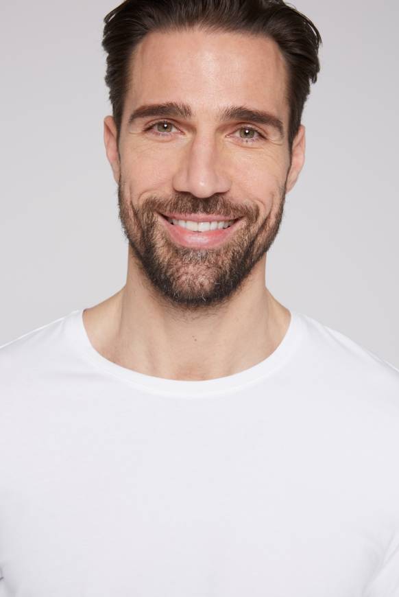 Soccx Basic T-Shirt Mit Rundhalsausschnitt, Doppelpack Optic White / Optic White