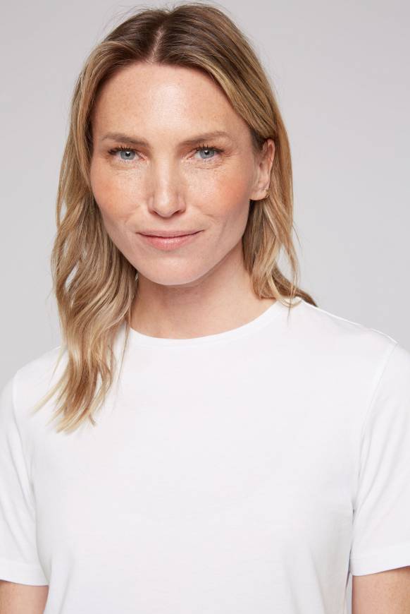 Soccx Basic T-Shirt Mit Rundhalsausschnitt Opticwhite