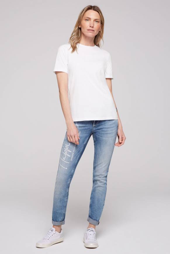 Soccx Basic T-Shirt Mit Rundhalsausschnitt Opticwhite