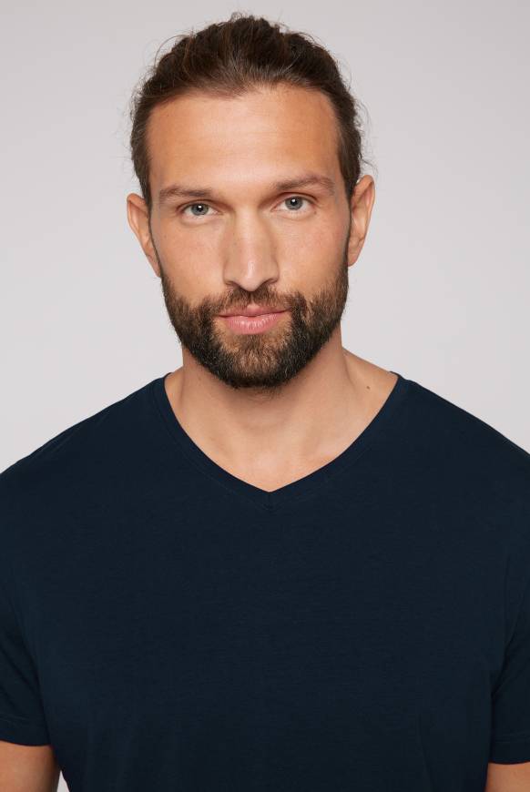 Soccx Basic T-Shirt Mit V-Neck, Doppelpack Blue Navy / Blue Navy