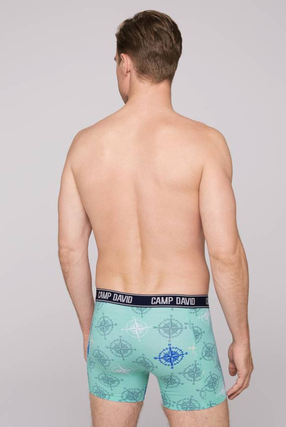 Soccx Boxershorts Mit All Over Print, 2er-Pack Blue Navy / Sun Aqua