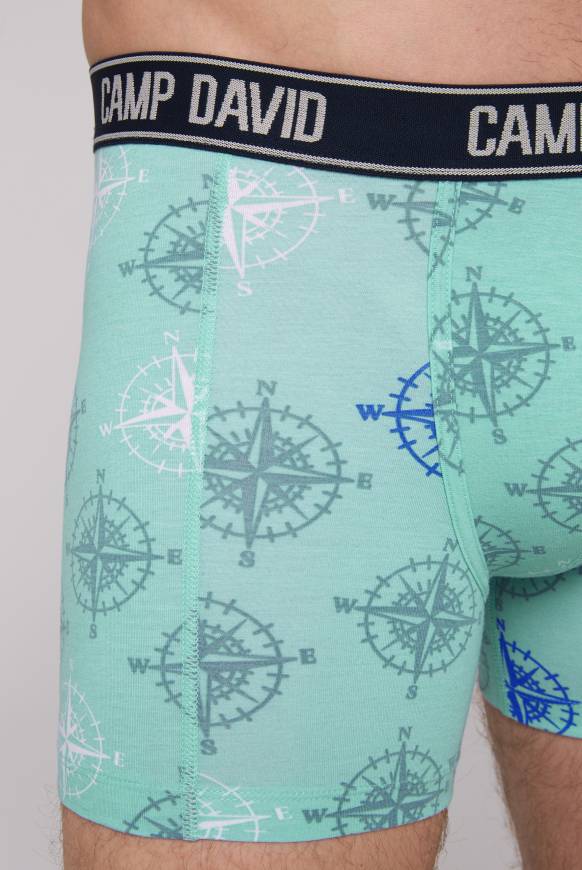 Soccx Boxershorts Mit All Over Print, 2er-Pack Blue Navy / Sun Aqua