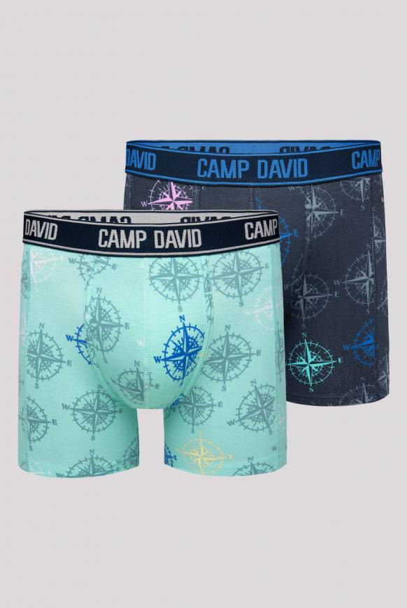 Soccx Boxershorts Mit All Over Print, 2er-Pack Blue Navy / Sun Aqua