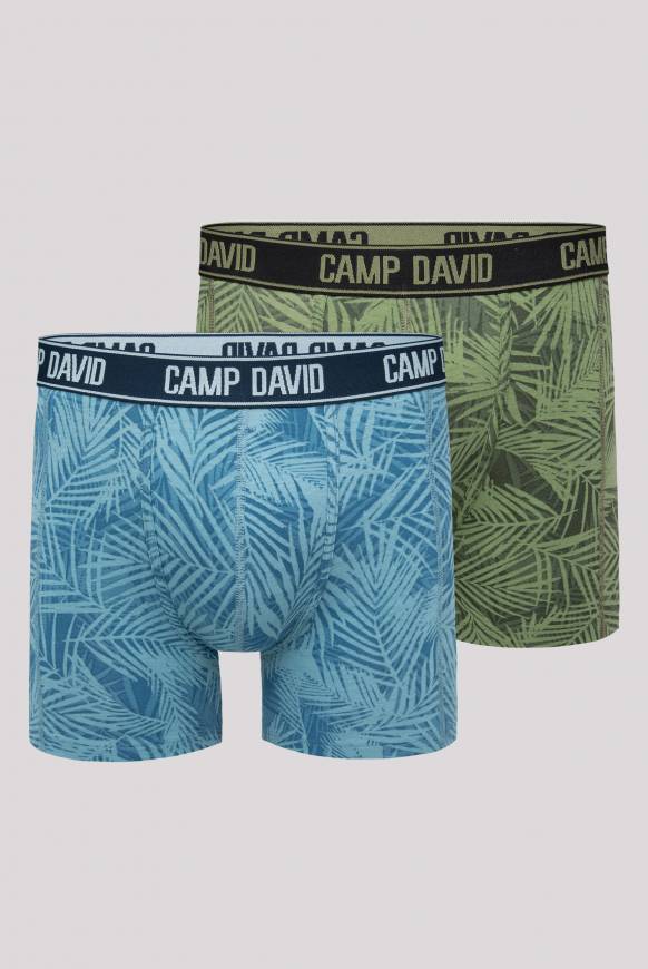 Soccx Boxershorts mit All Over Print, 2er-Pack khaki / sky blue