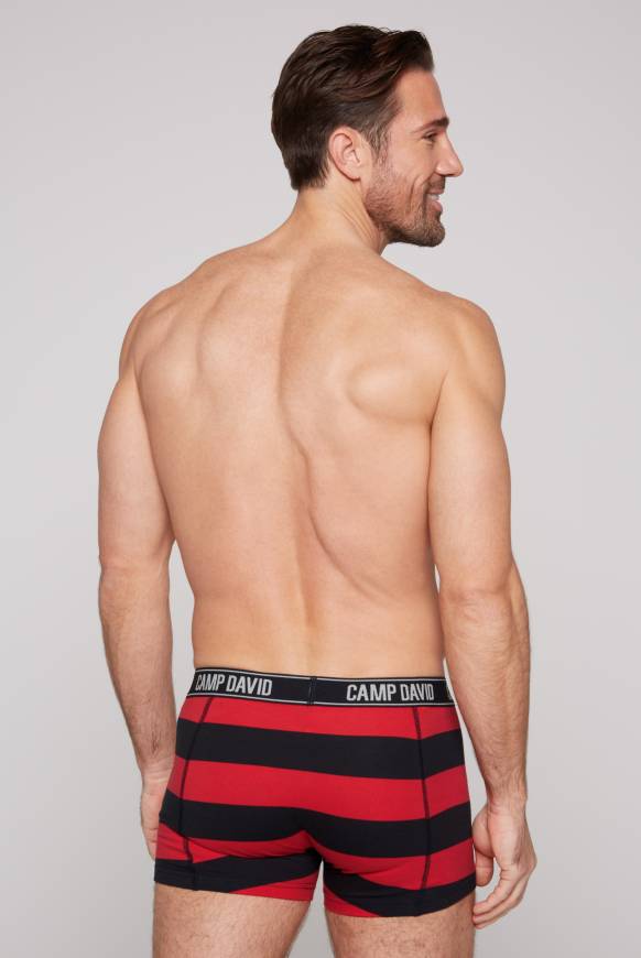 Soccx Boxershorts Mit Logo-Bund, 2er-Pack Navy Uni / Navy Red Stripes