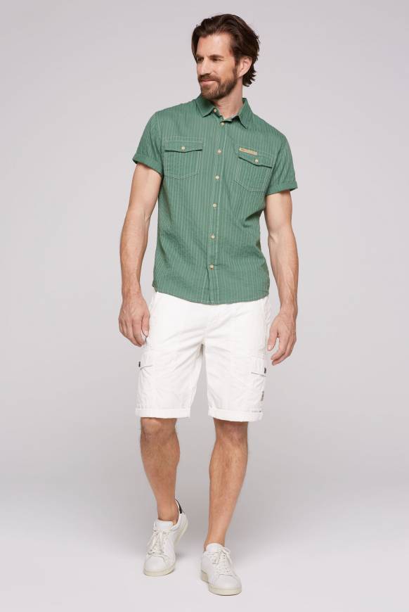 Soccx Cargohemd Mit Webstreifen Und Klappentaschen Green Beat