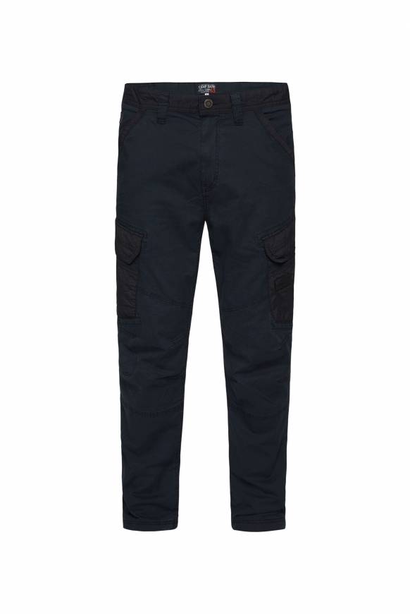 Soccx Cargohose Mit Taschen Im Tonigen Materialmix Blue Navy