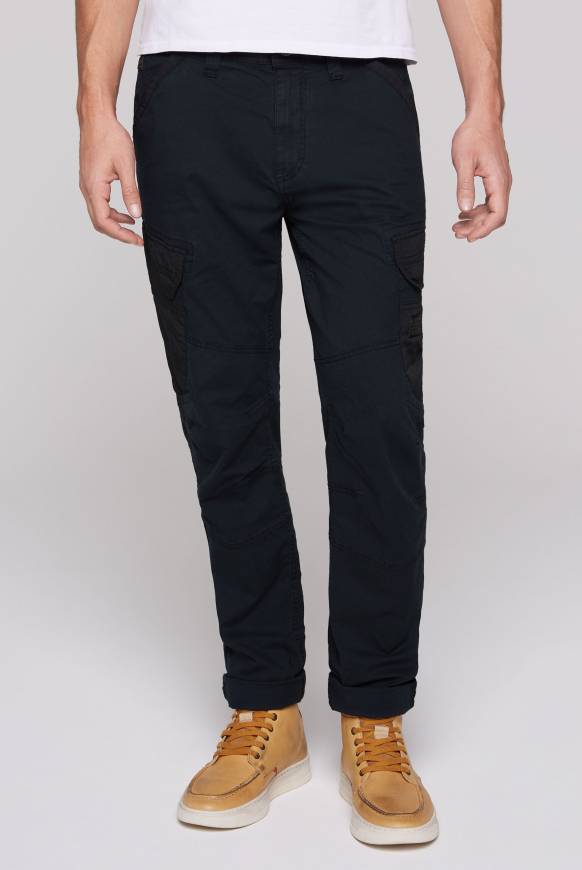 Soccx Cargohose mit Taschen im tonigen Materialmix blue navy