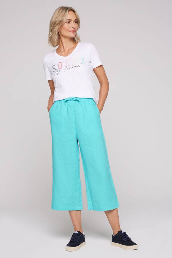 Soccx Culotte Aus Leinen Mit Elastikbund Lagoon Blue