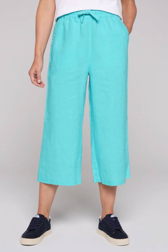 Soccx Culotte aus Leinen mit Elastikbund lagoon blue