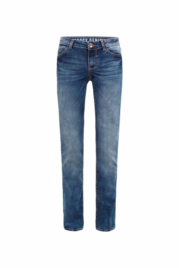 Soccx Dark Stone Used Jeans RO:MY Mit Geradem Bein Dark Stone Used