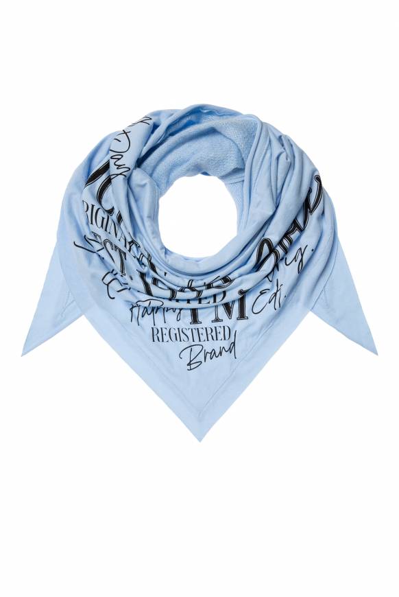 Soccx Dreieckstuch Im Materialmix Mit Artwork Cool Blue