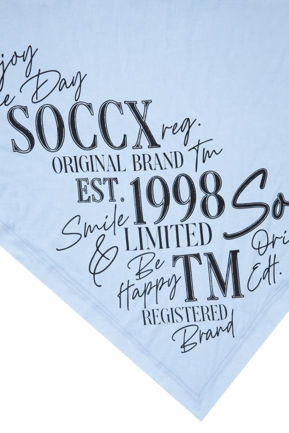 Soccx Dreieckstuch Im Materialmix Mit Artwork Cool Blue