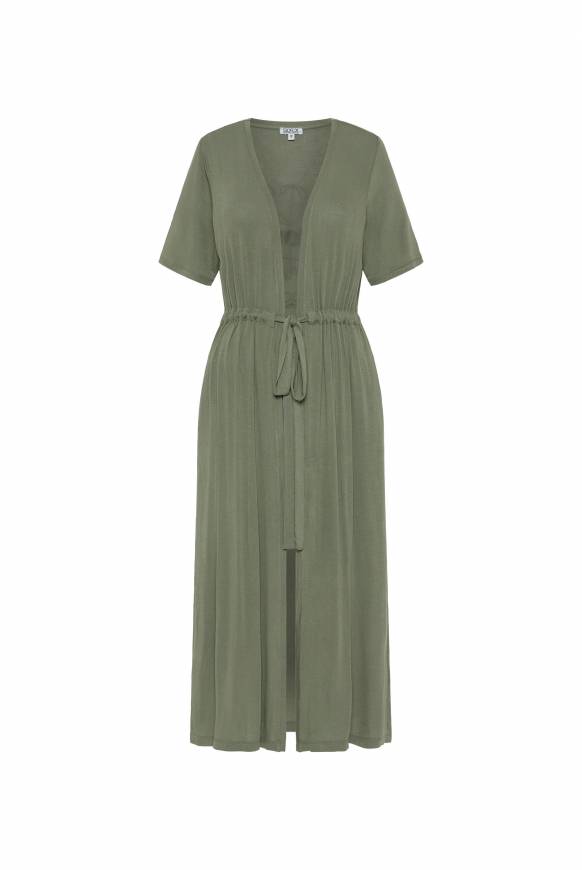 Soccx Feinstrick-Cardigan Mit Rücken-Print Desert Olive