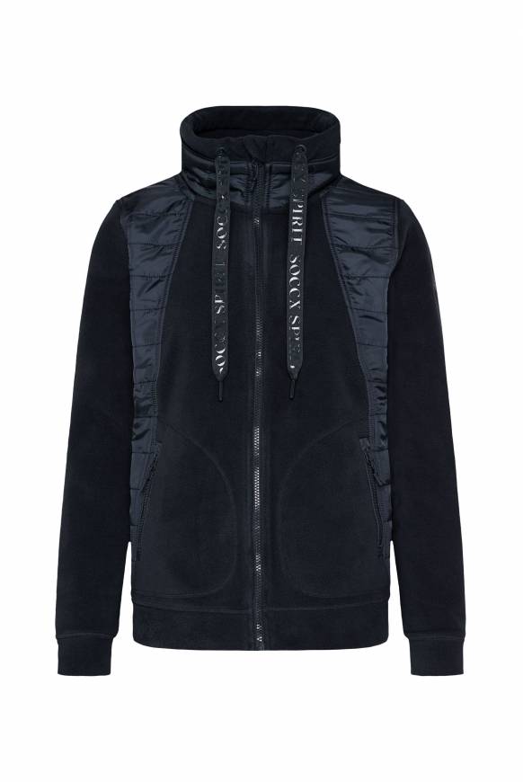 Soccx Fleecejacke Mit Tonigen Stepp-Details Blue Navy