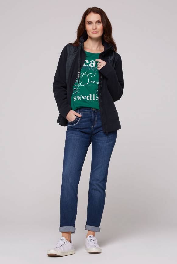 Soccx Fleecejacke Mit Tonigen Stepp-Details Blue Navy