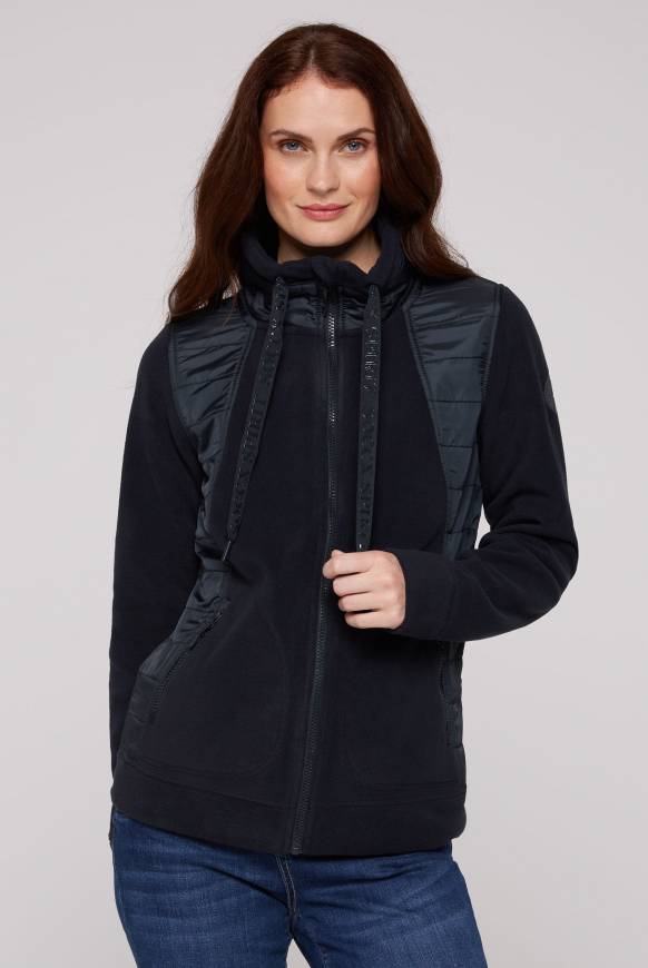Soccx Fleecejacke mit tonigen Stepp-Details blue navy