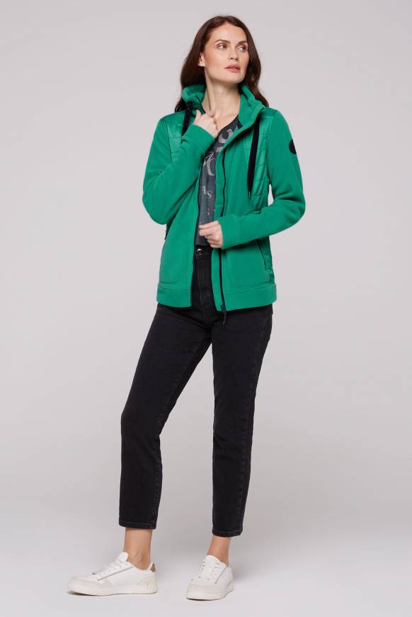 Soccx Fleecejacke Mit Tonigen Stepp-Details Bottle Green