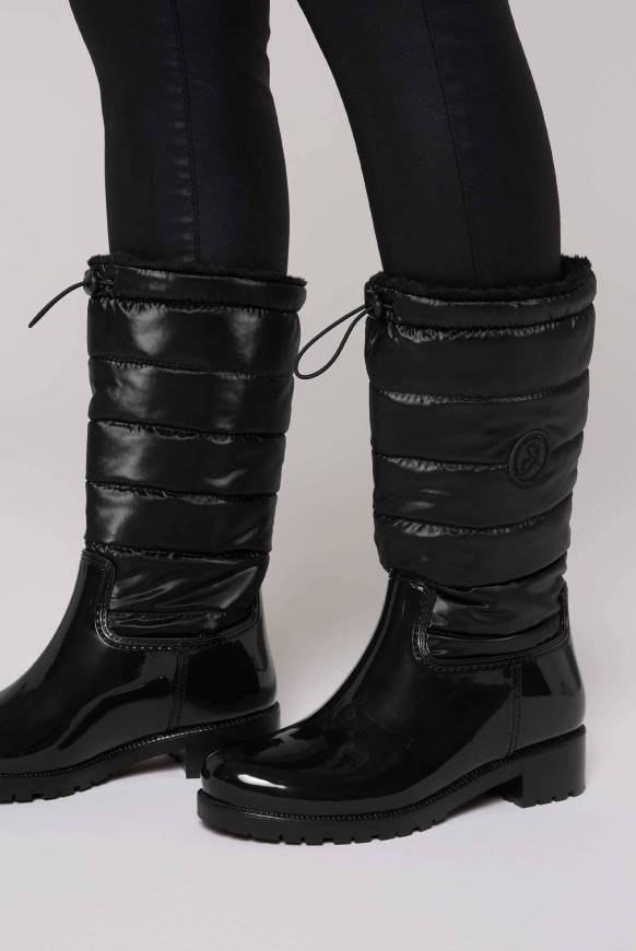 Soccx Gefütteter Gummistiefel Mit Steppschaft Black