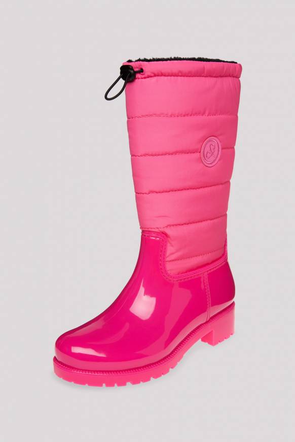 Soccx Gefütteter Gummistiefel mit Steppschaft neon pink