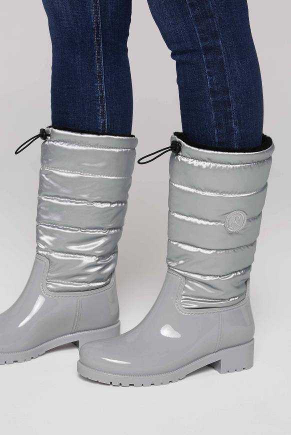 Soccx Gefütteter Gummistiefel Mit Steppschaft Silver