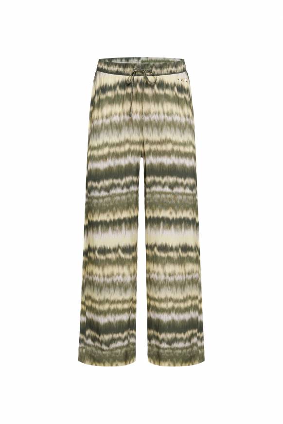 Soccx Gemusterte Palazzo-Hose Mit Elastikbund Desert Olive