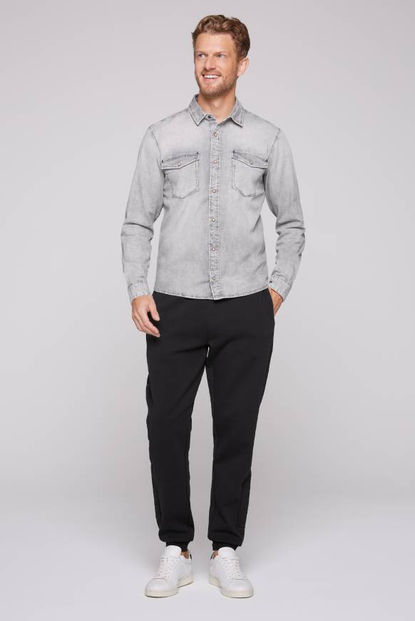 Soccx Hemd Aus Denim Regular Fit Light Grey Bleached
