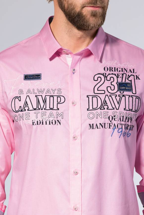 Soccx Hemd Mit Dobby-Struktur Und Artworks Pale Pink L