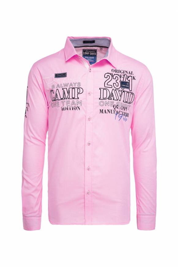 Soccx Hemd Mit Dobby-Struktur Und Artworks Pale Pink L