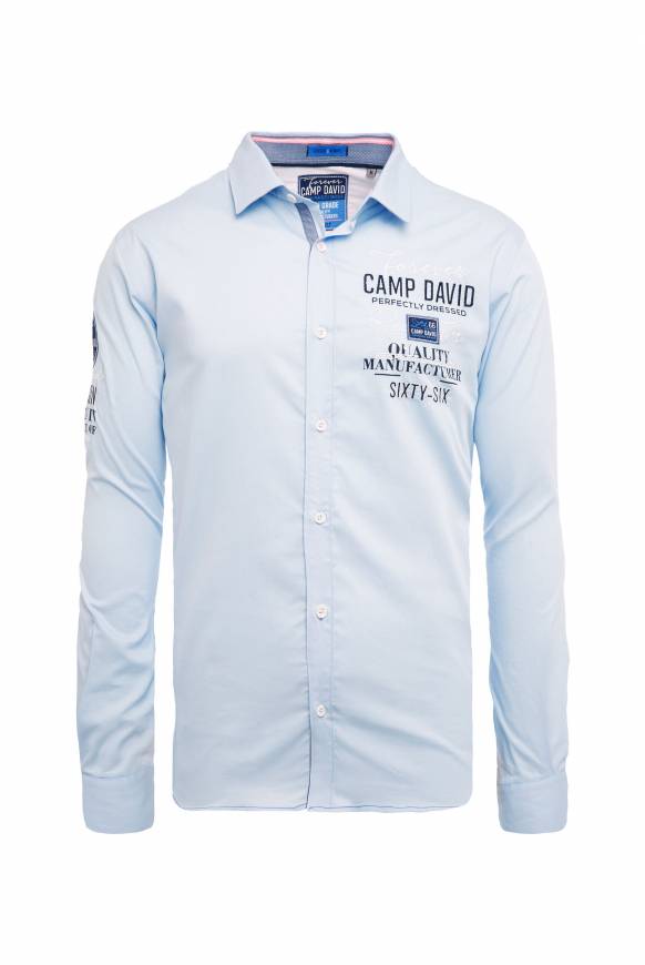 Soccx Hemd Mit Webstruktur Und Artworks, Regular Fit Light Blue